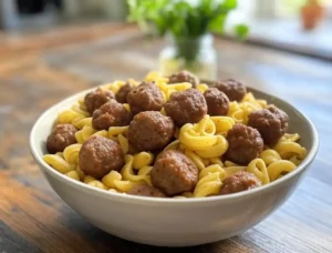 Mini Meatballs with Pasta for toddler