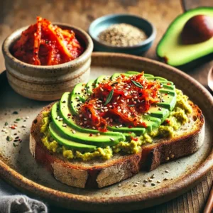 Avocado & Kimchi Toast on Sourdough