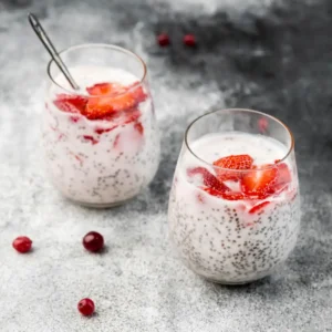 Chia Pudding with Coconut Yogurt & Raspberries