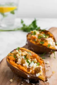 Cottage Cheese and Veggie-Stuffed Sweet Potatoes