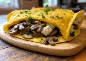 Omelet with Feta and Mushrooms