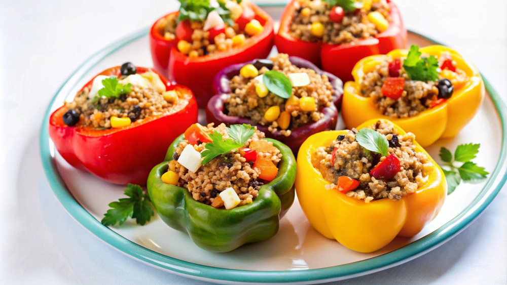 Quinoa & Black Bean Stuffed Peppers