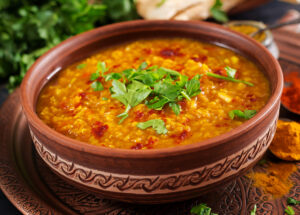 Red Lentil Dal with Quinoa or Millet