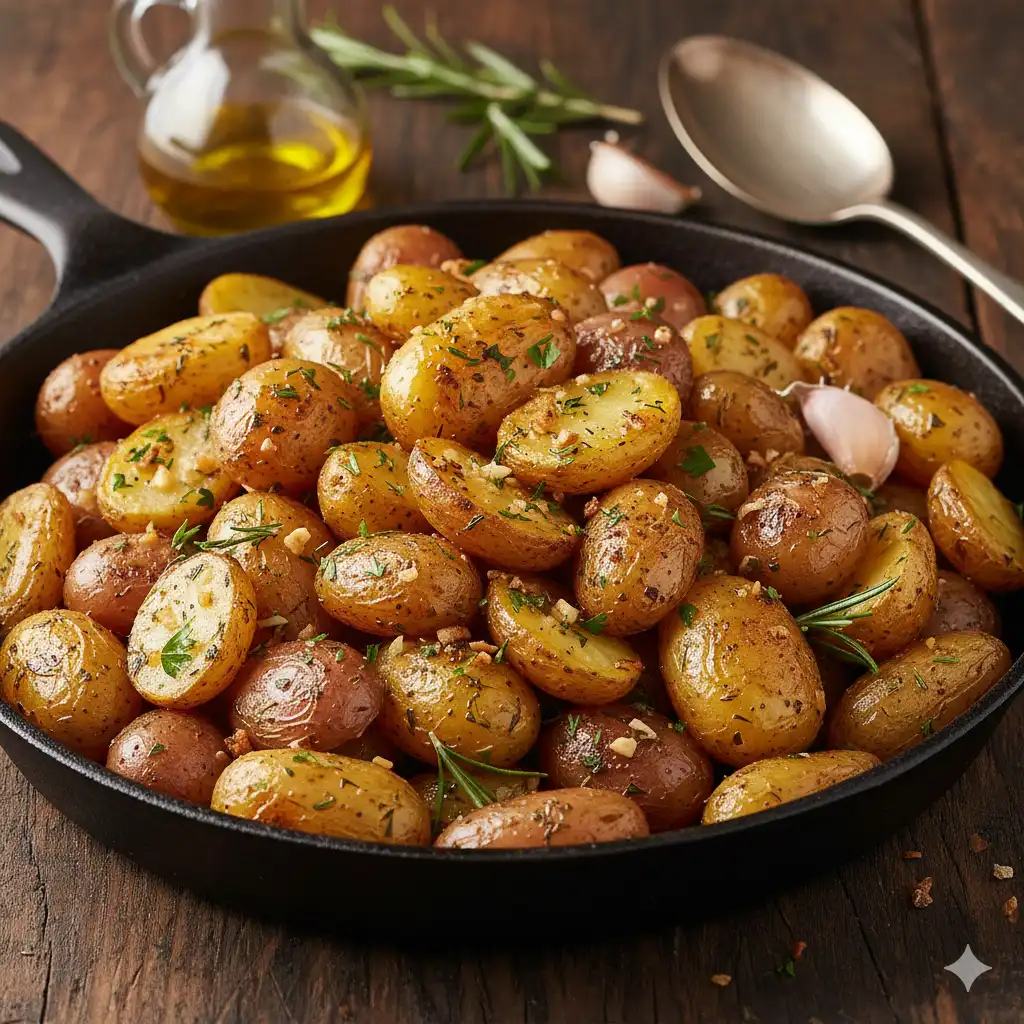 Crispy Herb-Roasted Potatoes with Garlic Oil