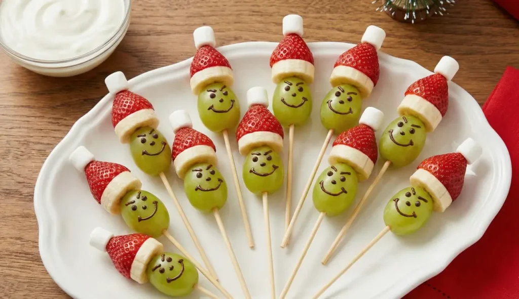 Grinch Fruit Kabobs