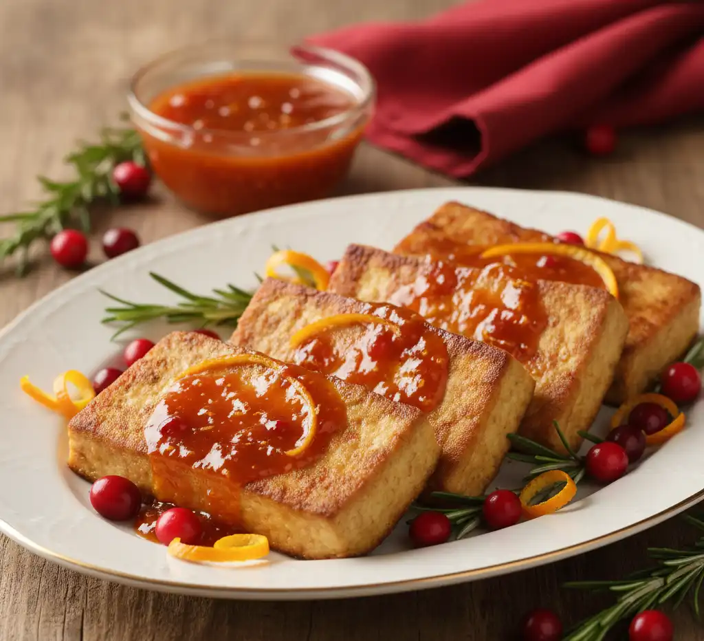 Orange-Cranberry Glazed Tofu Cutlets